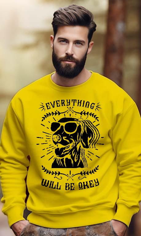 Everything will be okey Kutyás - Tacskó Férfi Pulóver