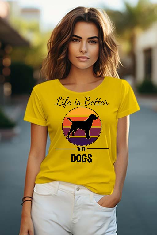 Life is Better with Dogs Kutyás - Vizsla Női O-nyakú Póló