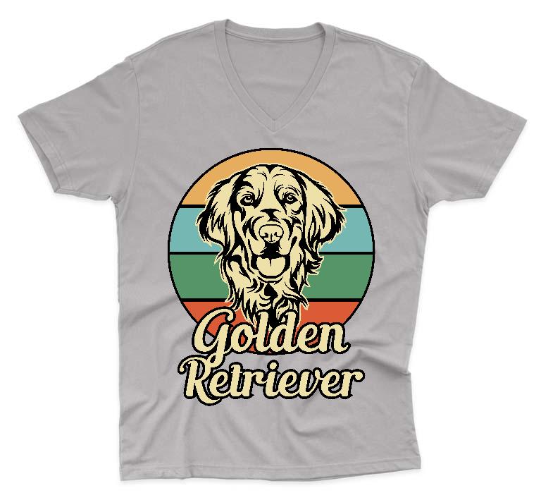 Golden Retriever  - Golden Retriever Férfi V-nyakú Póló