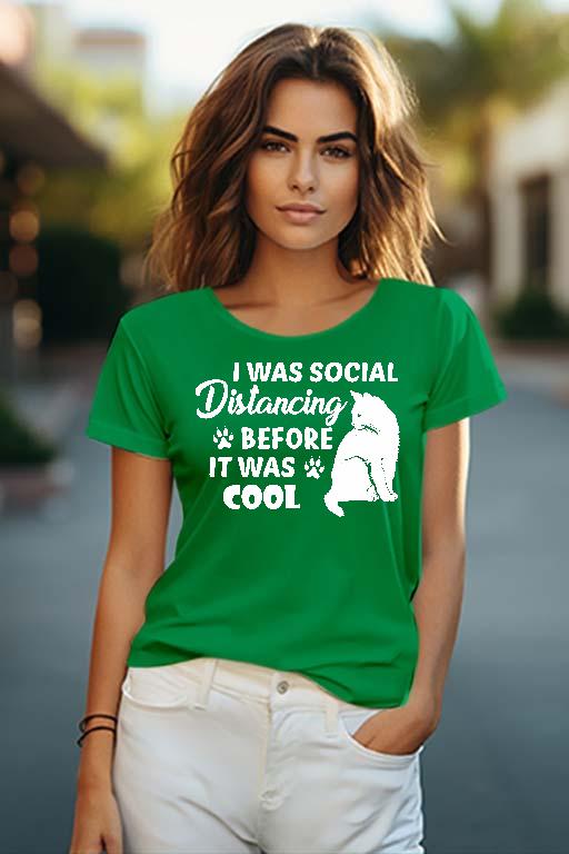 I Was Social Distancing Cicás  - Cicás Női O-nyakú Póló