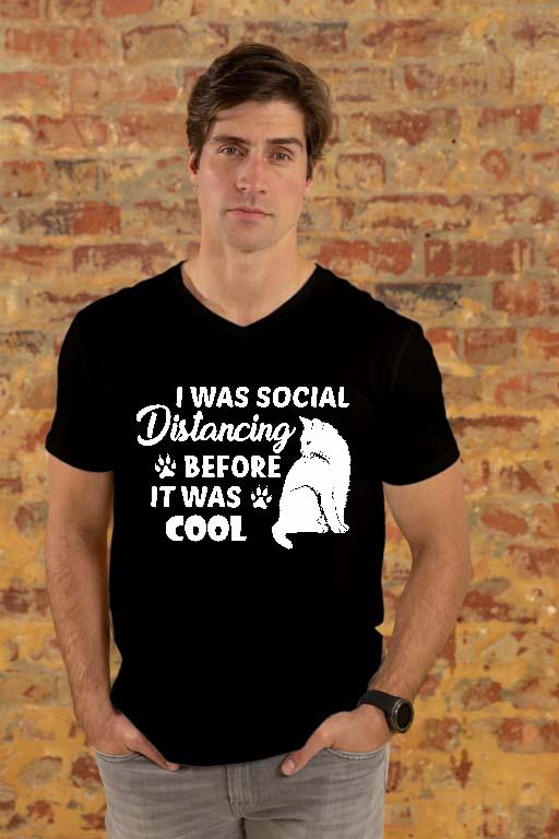 I Was Social Distancing Cicás  - Cicás Férfi V-nyakú Póló