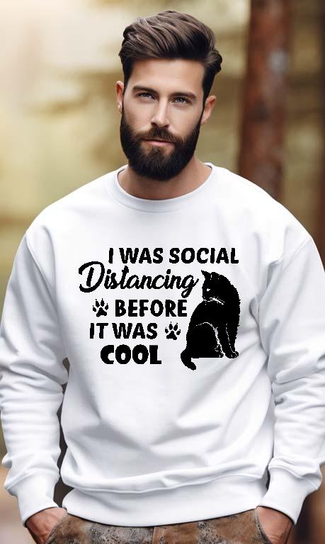 I Was Social Distancing Cicás  - Cicás Férfi Pulóver