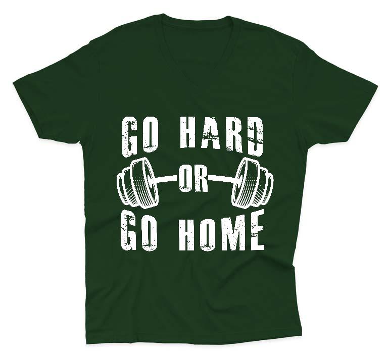 Go Hard or Go Home Fitness - Konditerem, Gym, Fitness Férfi V-nyakú Póló