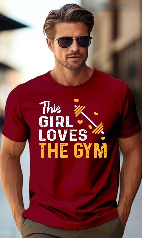 This Girl Loves The GYM Fitness - Konditerem, Gym, Fitness Férfi Prémium Póló