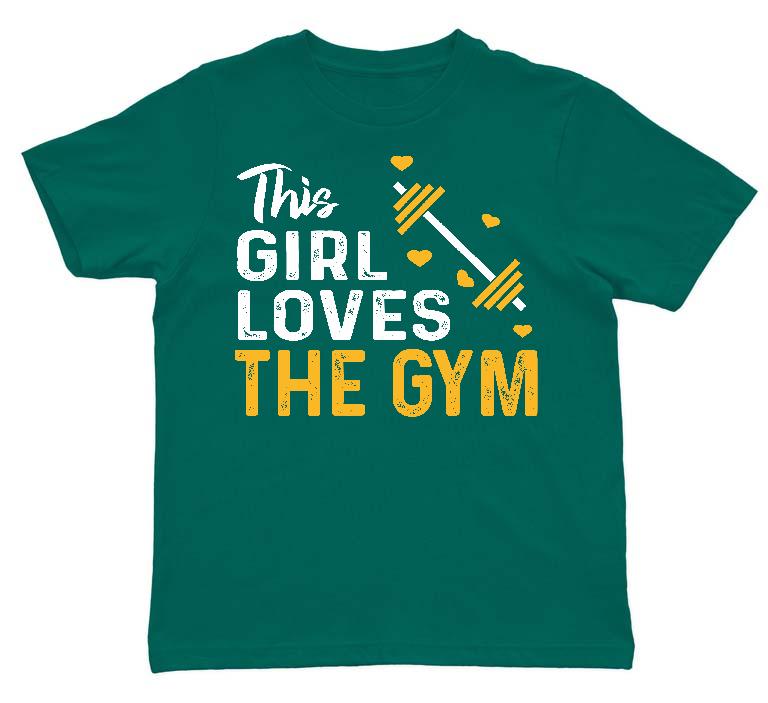 This Girl Loves The GYM Fitness - Konditerem, Gym, Fitness Gyerek Környakú Póló