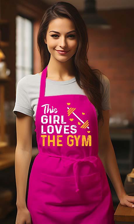 This Girl Loves The GYM Fitness - Konditerem, Gym, Fitness Kötény