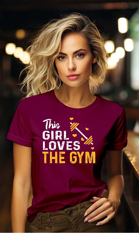 This Girl Loves The GYM Fitness - Konditerem, Gym, Fitness Női Környakú Póló