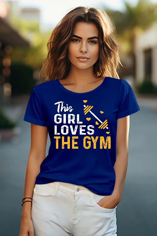 This Girl Loves The GYM Fitness - Konditerem, Gym, Fitness Női O-nyakú Póló