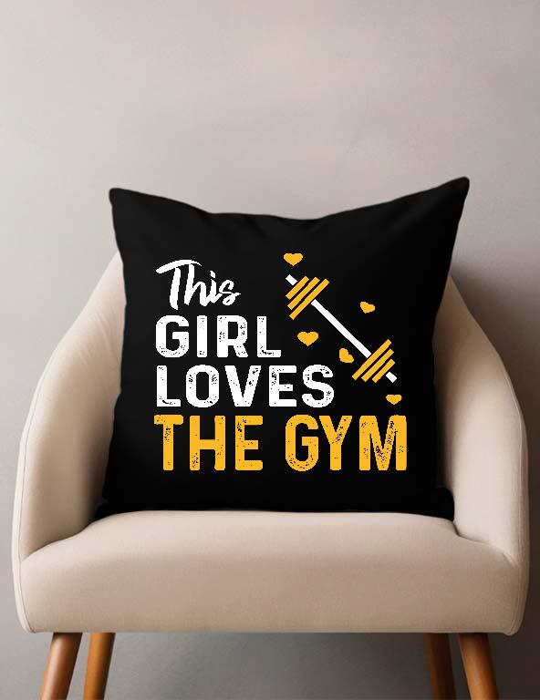 This Girl Loves The GYM Fitness - Konditerem, Gym, Fitness Párnahuzat