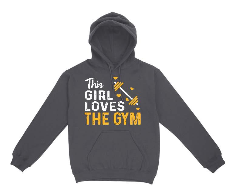 This Girl Loves The GYM Fitness - Konditerem, Gym, Fitness Gyerek Kapucnis Pulóver