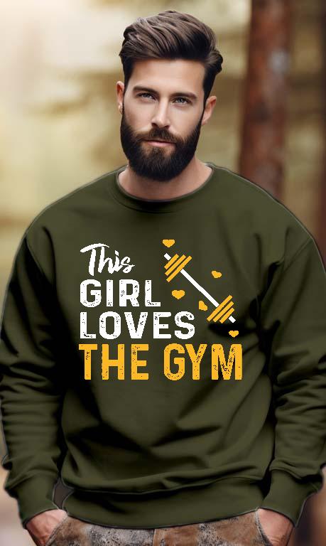 This Girl Loves The GYM Fitness - Konditerem, Gym, Fitness Férfi Pulóver
