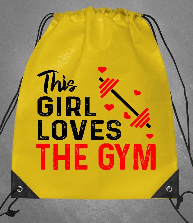 This Girl Loves The GYM Fitness - Konditerem, Gym, Fitness Tornazsák