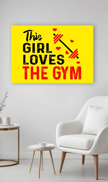 This Girl Loves The GYM Fitness - Konditerem, Gym, Fitness Vászonkép