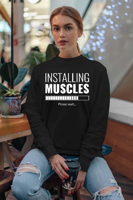 Installing Muscles Fitness - Konditerem, Gym, Fitness Női Pulóver
