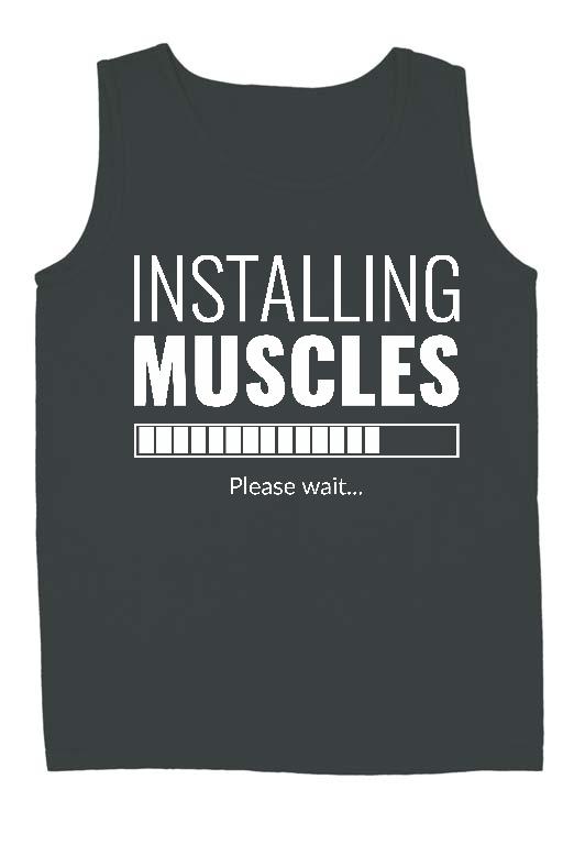 Installing Muscles Fitness - Konditerem, Gym, Fitness Férfi Ujjatlan