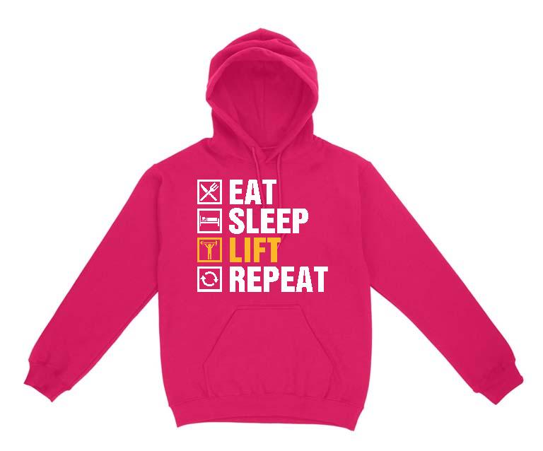 Eat Sleep Lift Repeat Fitness - Konditerem, Gym, Fitness Gyerek Kapucnis Pulóver