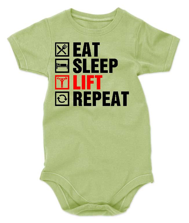 Eat Sleep Lift Repeat Fitness - Konditerem, Gym, Fitness Gyerek Body