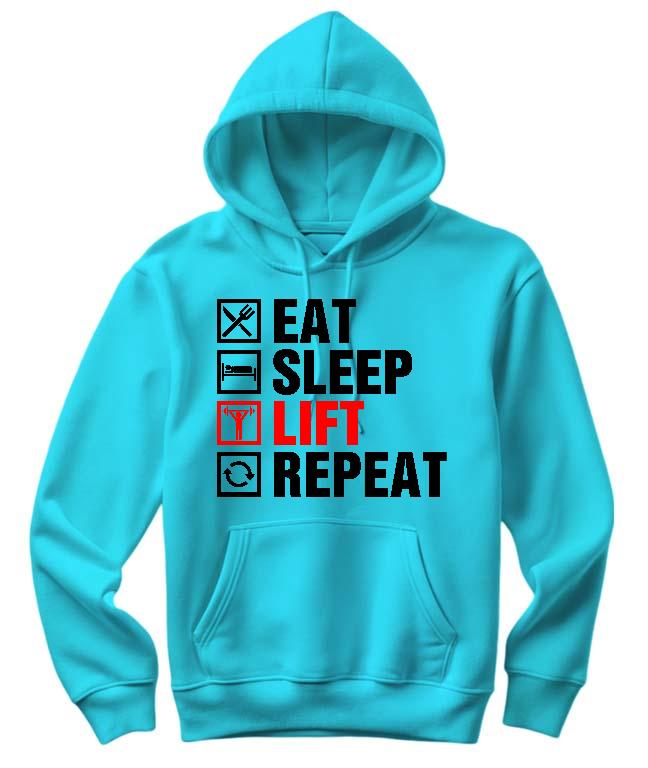 Eat Sleep Lift Repeat Fitness - Konditerem, Gym, Fitness Női Kapucnis Pulóver