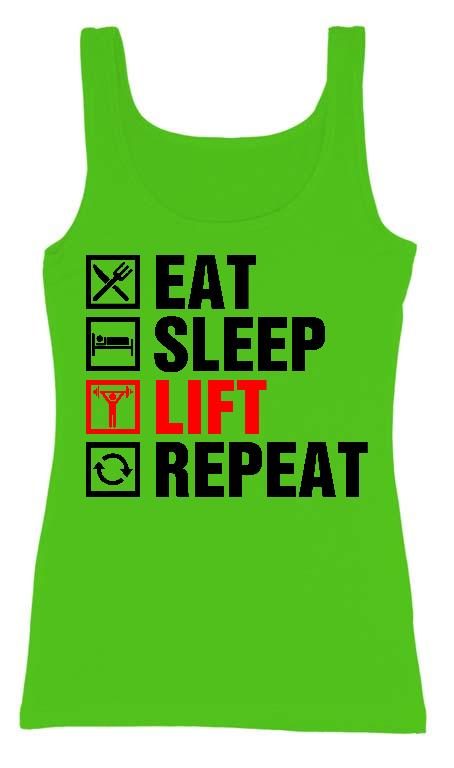 Eat Sleep Lift Repeat Fitness - Konditerem, Gym, Fitness Női Trikó