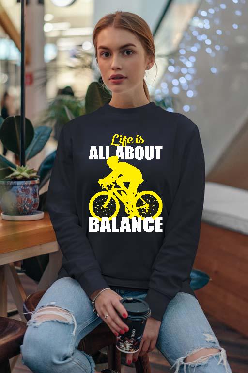 Life is All About Balance Biciklis  - Biciklis Női Pulóver