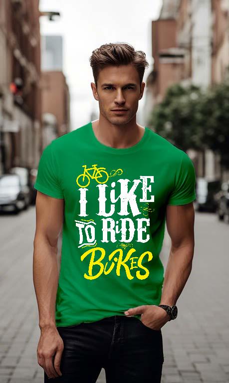 I Like to Ride Bikes Biciklis - Biciklis Férfi Környakú Póló