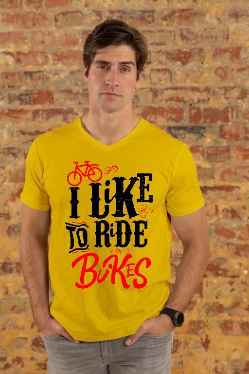 I Like to Ride Bikes Biciklis - Biciklis Férfi V-nyakú Póló