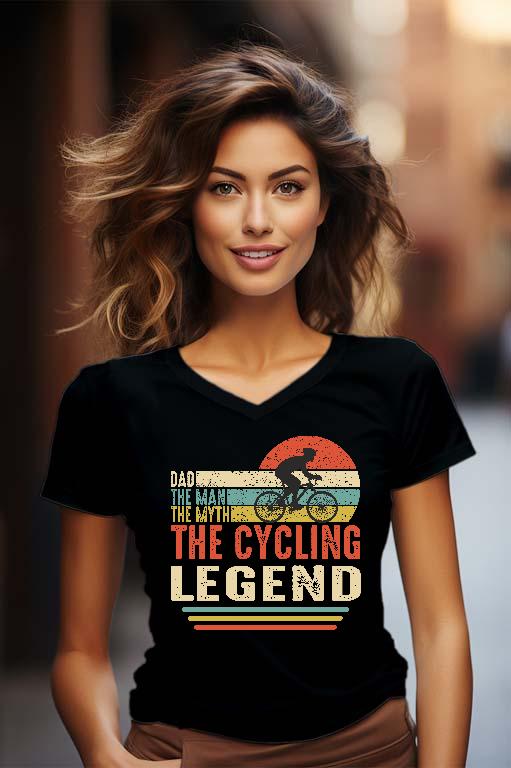 The Cycling Legend Biciklis - Biciklis Női V-nyakú Póló