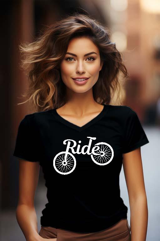 Ride Biciklis  - Biciklis Női V-nyakú Póló