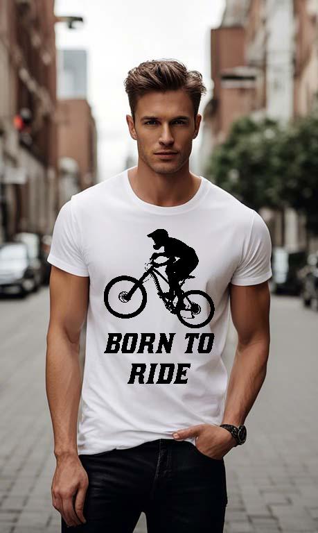 Born to Ride Biciklis - Biciklis Férfi Környakú Póló