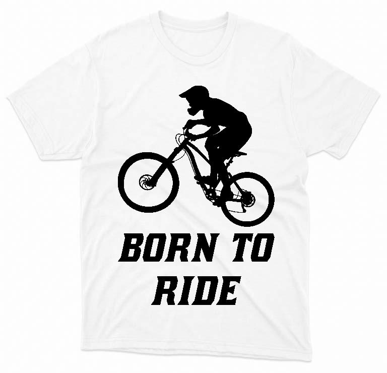 Born to Ride Biciklis - Biciklis Férfi Környakú Póló