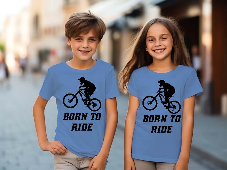 Born to Ride Biciklis - Biciklis Gyerek Környakú Póló