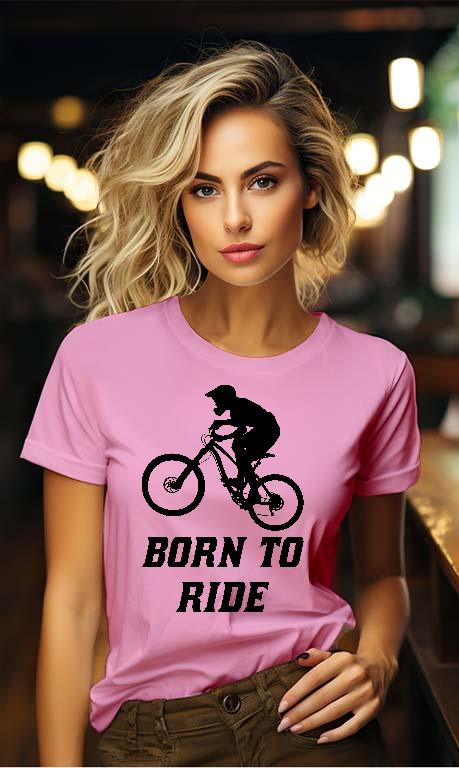 Born to Ride Biciklis - Biciklis Női Környakú Póló