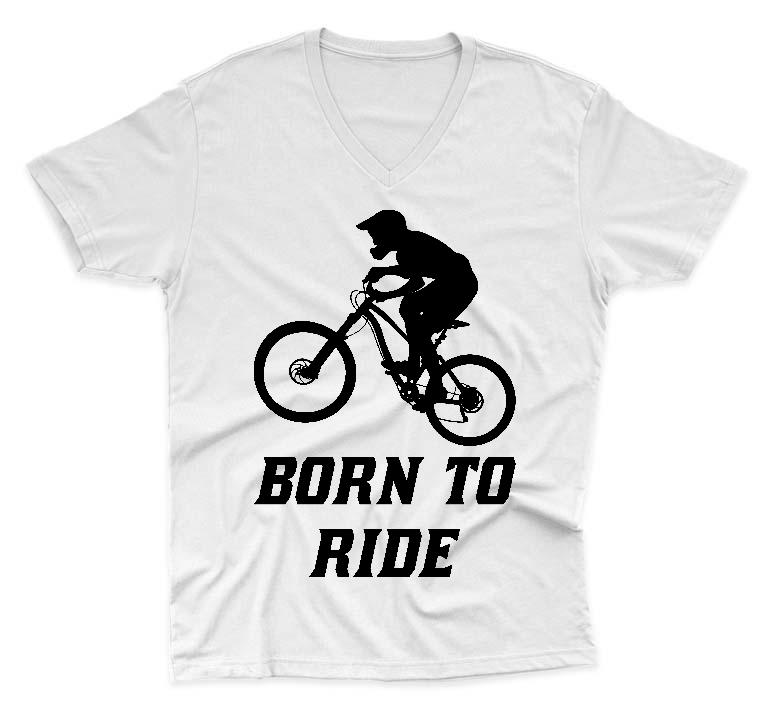 Born to Ride Biciklis - Biciklis Férfi V-nyakú Póló