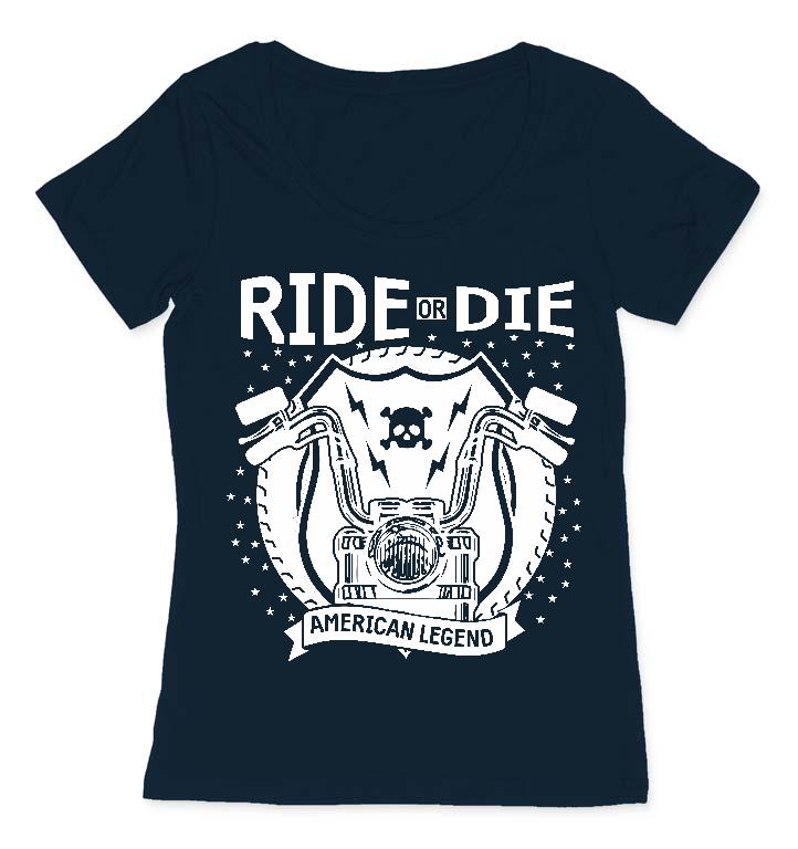 Ride or Die American Legend Motoros - Motoros Női O-nyakú Póló