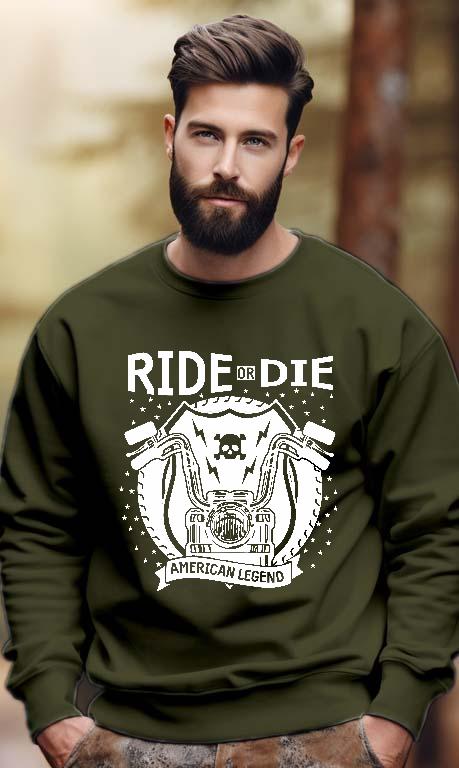 Ride or Die American Legend Motoros - Motoros Férfi Pulóver