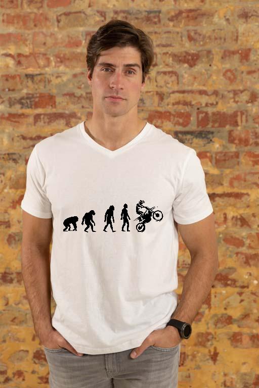 Motoros Evolution - Motoros Férfi V-nyakú Póló