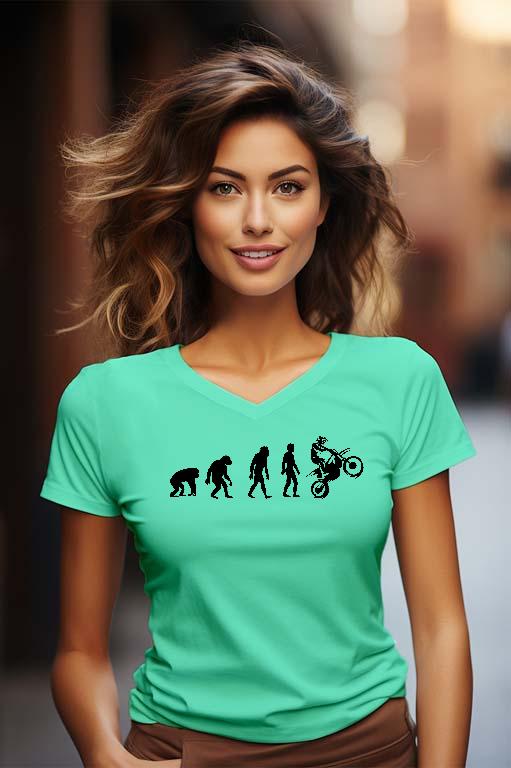 Motoros Evolution - Motoros Női V-nyakú Póló