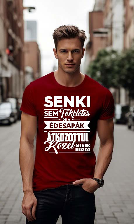Senki sem Tökéletes de az Édesapa - Apa Férfi Környakú Póló
