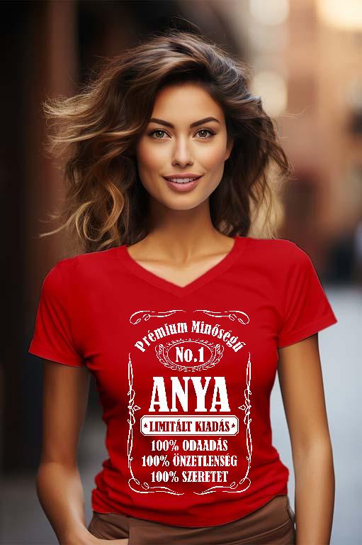 Prémium minőségű Anya - Anya Női V-nyakú Póló