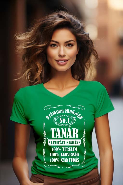 Prémium minőségű Tanár - Tanár Női V-nyakú Póló