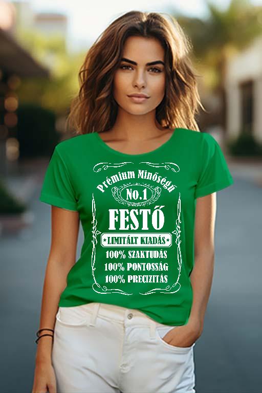Prémium minőségű Festő - Festő Női O-nyakú Póló