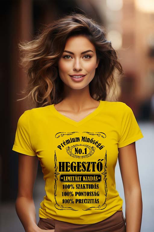 Prémium minőségű Hegesztő - Hegesztő Női V-nyakú Póló