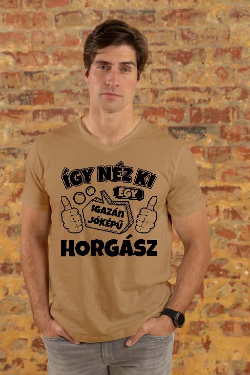 Igazán jóképű Horgász  - Horgász Férfi V-nyakú Póló