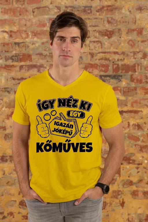 Igazán jóképű Kőműves - Kőműves Férfi V-nyakú Póló
