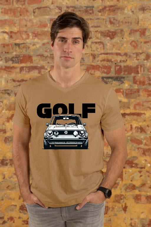 Volkswagen Golf 1 style2 - Volkswagen Golf 1 Férfi V-nyakú Póló