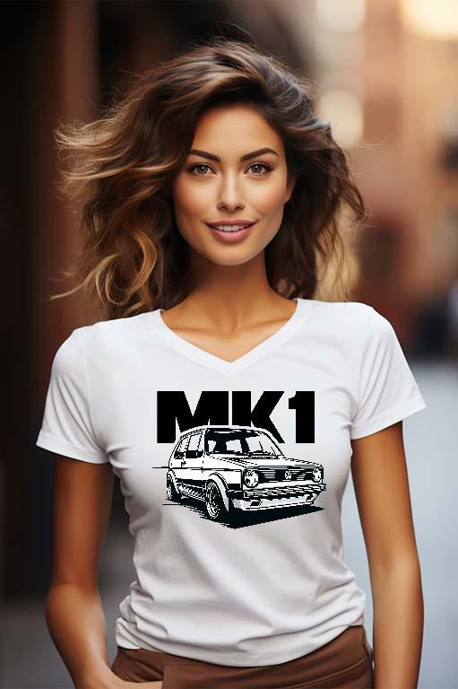 Volkswagen Golf 1 mk1 style3 - Volkswagen Golf 1 Női V-nyakú Póló
