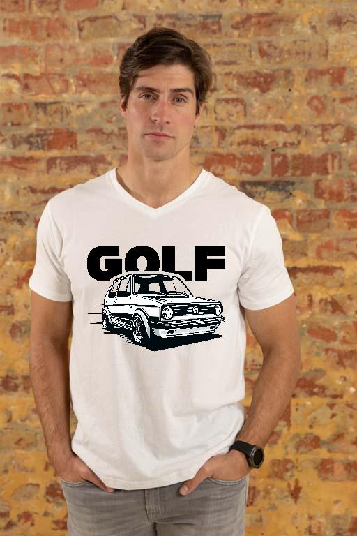 Volkswagen Golf 1 style3 - Volkswagen Golf 1 Férfi V-nyakú Póló