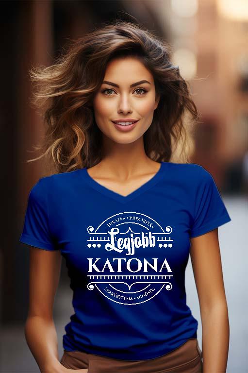 Legjobb Katona - Katona Női V-nyakú Póló