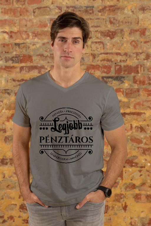 Legjobb Pénztáros - Pénztáros Férfi V-nyakú Póló