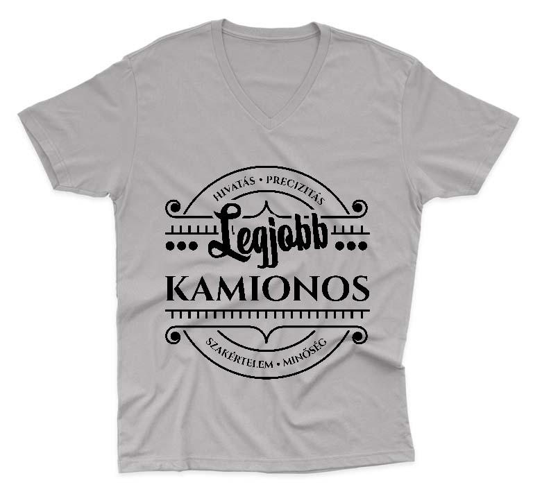 Legjobb Kamionos - Kamionos Férfi V-nyakú Póló